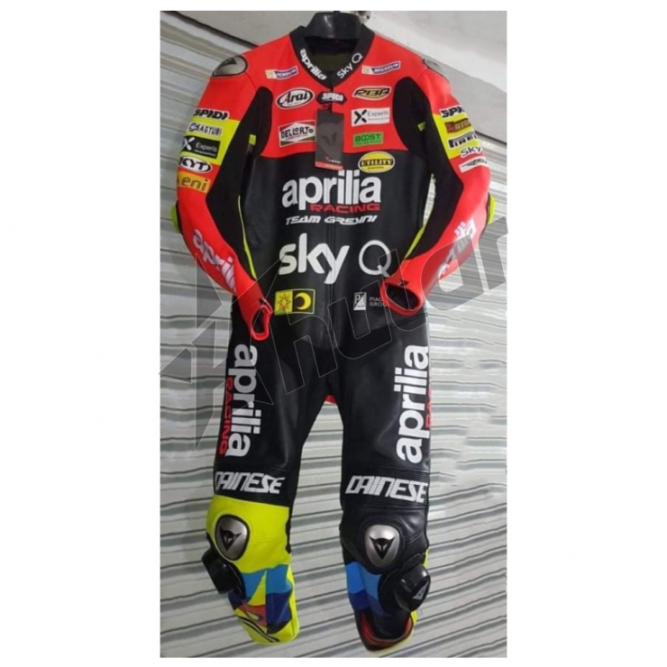 aprilia motorcycle suit black and red 1pc custom size S to ...