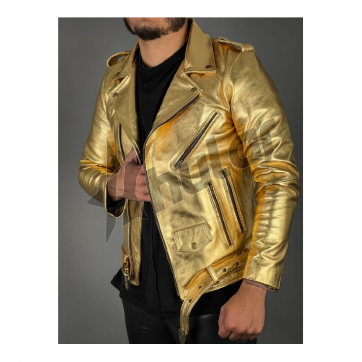 GOLD LEATHER JACKET