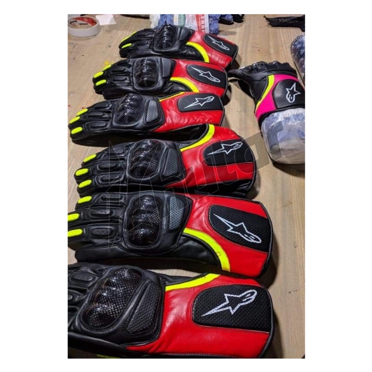alpinestar motorcycle gloves red custom sizes.......