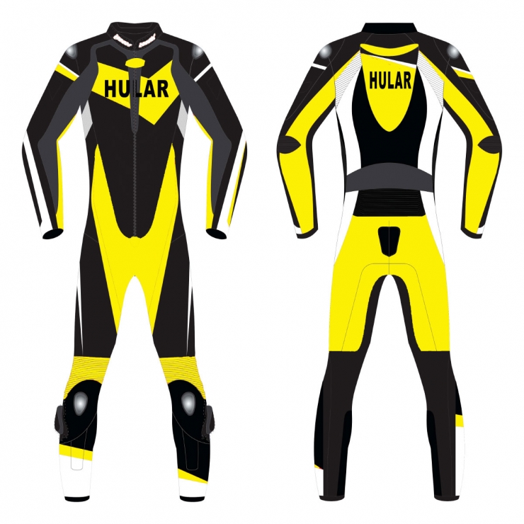 hular black and yellow motorcycle suit custom size S to ...